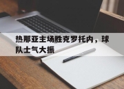 ManbetX体育-热那亚主场胜克罗托内，球队士气大振